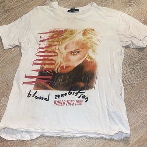 FOREVER 21 Madonna Blond Ambition Inspired World Tour T-Shirt Size Medium